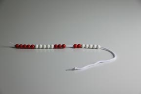 20er Rechenkette weiß-rot, im Zahlenraum 1-20