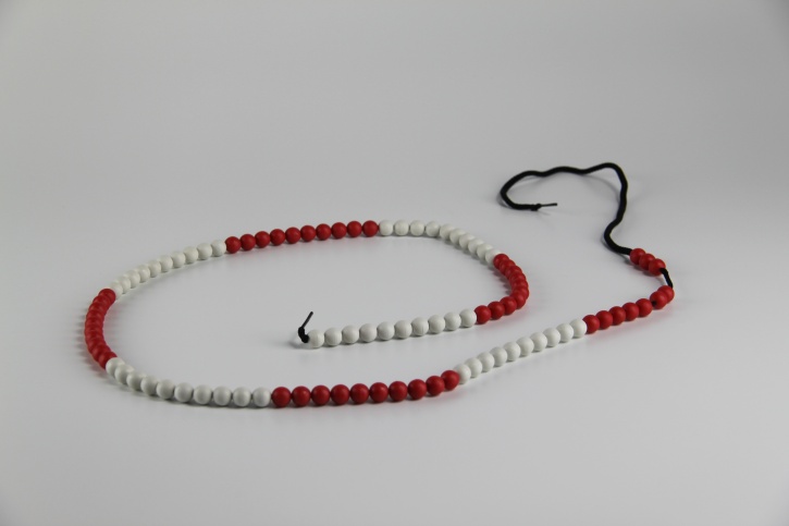 100er Rechenkette weiss-rot, im Zahlenraum bis 100