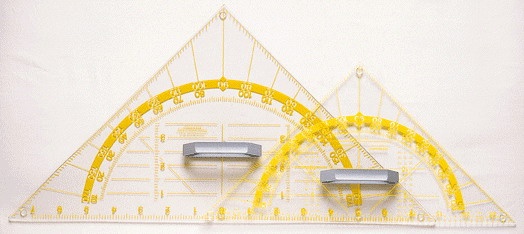 Geometrie-Zeichendreieck, Plexiglas, transparent,  60cm, magnethaftend