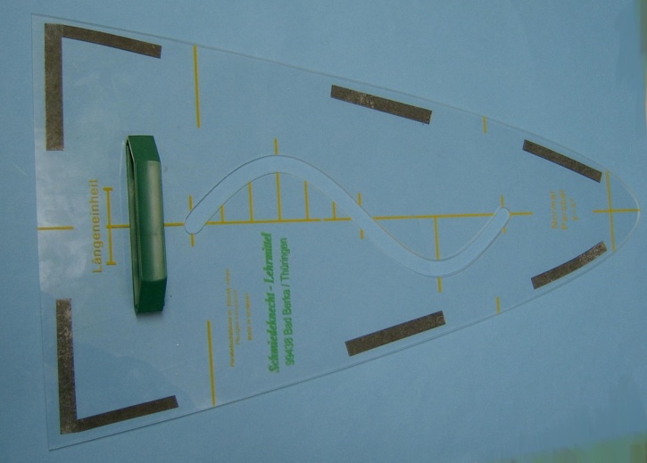 Parabelschablone, Sinuskurve innen, Plexiglas, 60 cm, magnethaftend