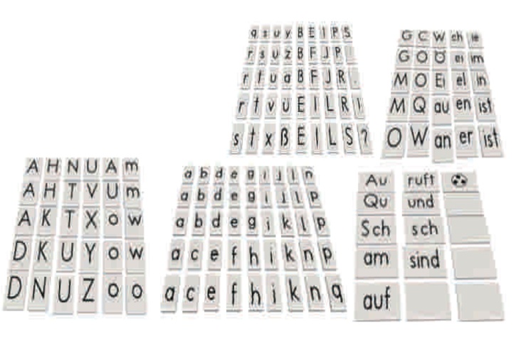 160 magnetische  Elemente für Legekasten Deutsch