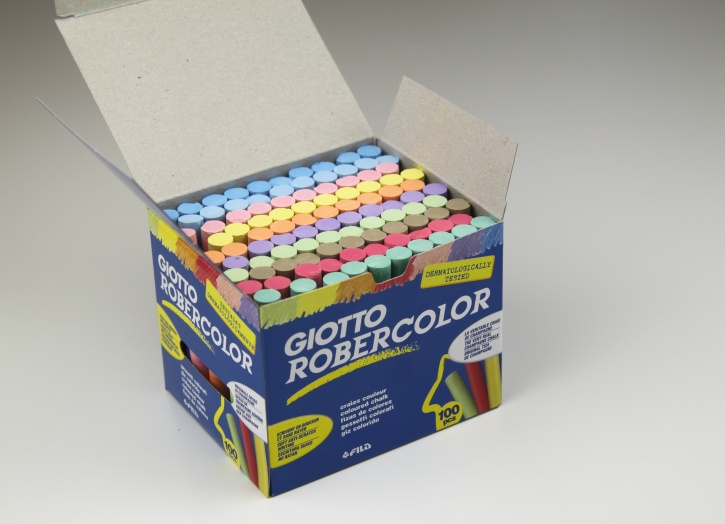 Robercolor-Kreide, in 10-Farben, 100 Stück im Karton, Ø 10 mm