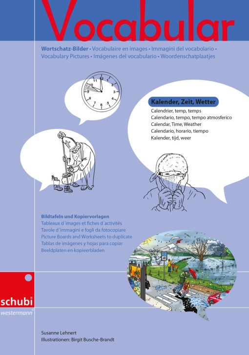Vocabular Wortschatzbilder - Kopiervorlage - Kalender, Zeit, Wetter