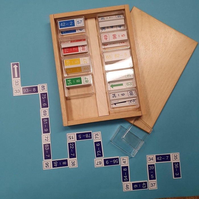 Rechendomino, 10 Dominos, Subtraktion bis 100