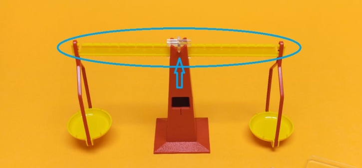 Waagebalken mit Zeiger, gelb