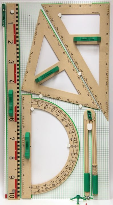 Wandtafelzeichengerätesatz RE-Wood®, 6-teilig