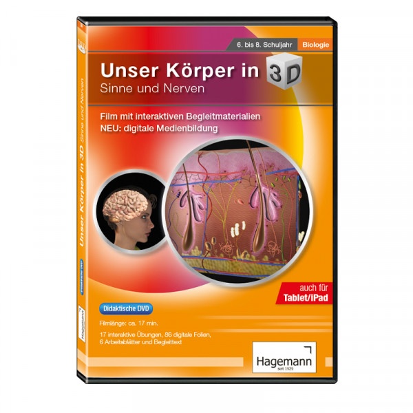 Didaktische DVD Unser Körper in 3D - Sinne und Nerven (tabletfähig), Schullizenz