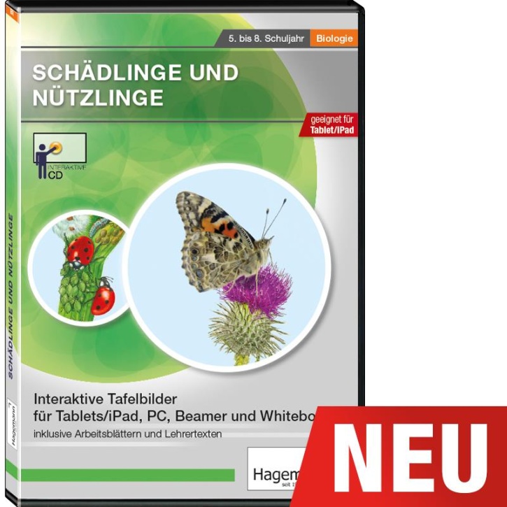 Interaktive Tafelbilder Schädlinge und Nützlinge tabletfähig, Schullizenz