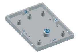 Grundplatte mit Bohrung für Lagerbuchse und Muttern