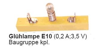 Glühlampe, Fassung E10, magnethaftende Baugruppe