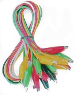 Satz Verbindungskabel, mehrfarbig, 10 Kabel mit Klemmen