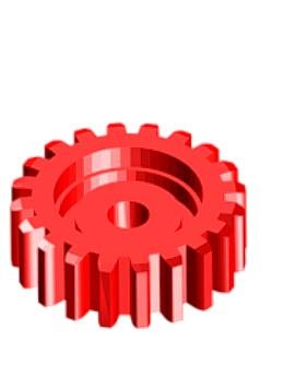 Stirnrad, Zahnrad ohne Bund, Modul 1, 20 Zähne