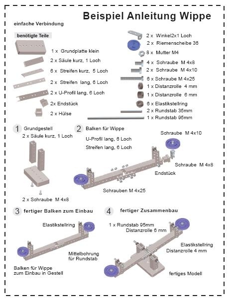 Anleitungsheft zum Baukasten: einfacher Modellbau - technische Objekte