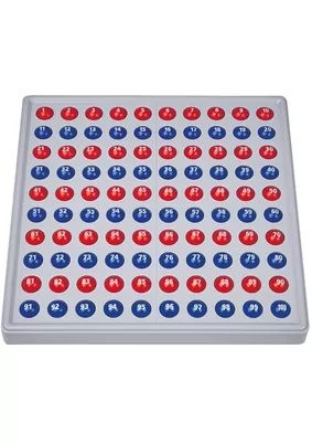 Abaco 100 mit Zahlen - Modell A 10/10 Kugeln rot/blau