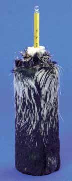 Zusatzgefäß mit Vogelfedern umkleidet