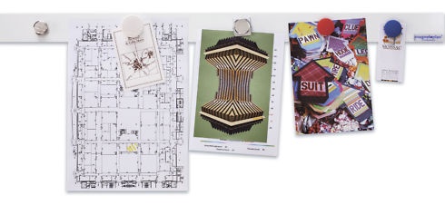 magnetowand®, weisse Leiste mit 4 Magneten, 50 cm lang, 5 cm breit