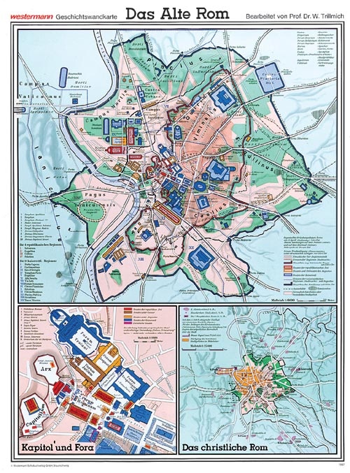 Wandkarte Das Alte Rom,100x140 cm