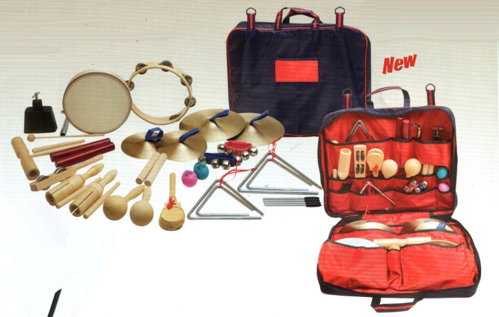 Rhythmustasche, mit verschiedenen Instrumenten, 26- teilig