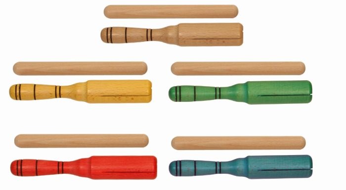 Guiro aus Buche blau gebeizt