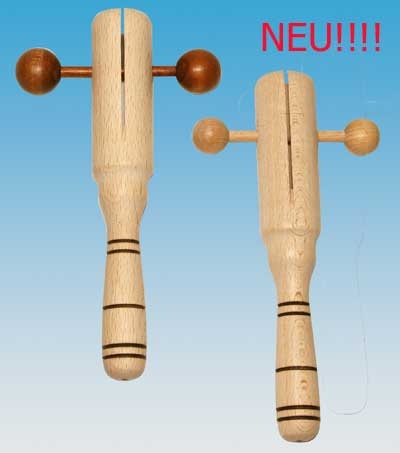 Guiro mit Kugel, aus Buche, Ton hell