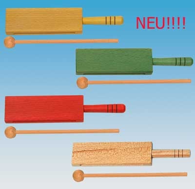 Holzblocktrommel, gelb gebeizt