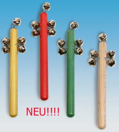Glockenstab aus Buche natur, 5 Glöckchen