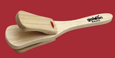 Kastagnette mit Stiel, aus Birkenholz, ca 22cm