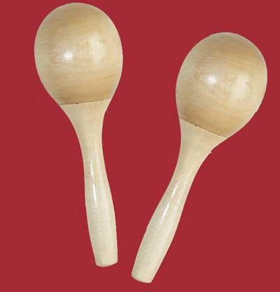Maracas aus Holz, ca 14cm lang, 1 Paar