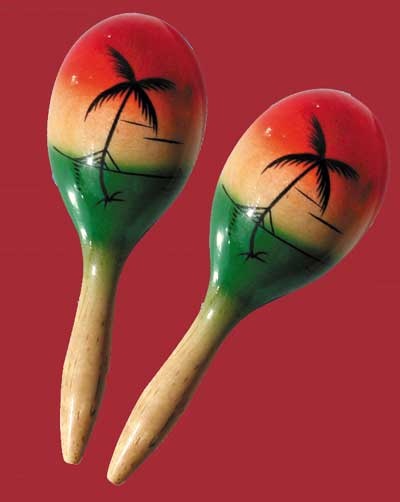 Mexicanische Maracas aus Holz, ca 25cm lang, 1 Paar