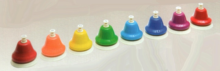 Schlagglocken, bunt, 8 Stück, Töne c3-c4