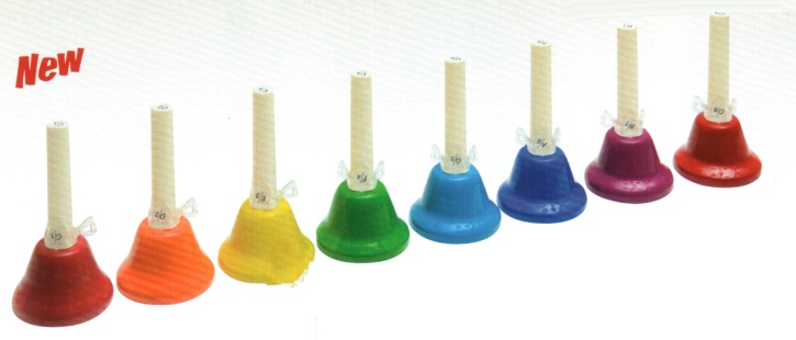 Handglocken, bunt, 8 Stück mit Griff