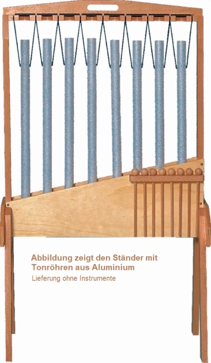 Ständer für Glocken oder Tonröhren aus Buchenholz