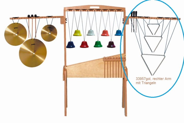 Rechter Seitenarm mit 3 Triangeln, für Ständer 33905gol