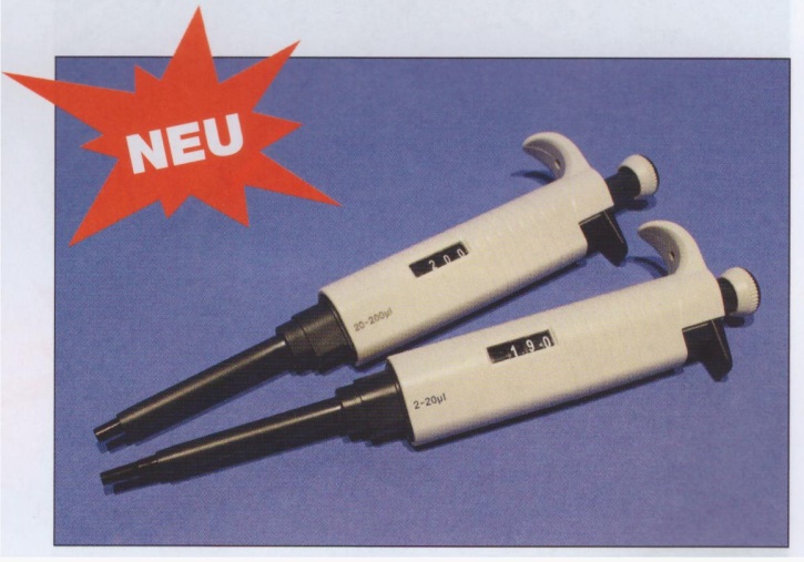 Mikroliterpipette, 2–20 µl für Elektrophorese Versuche Mikroliterpipette, 2–20 µl für Elektrophorese Versuche