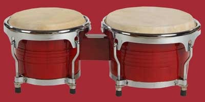 Bongo Professional 7 + 8,5 Zoll (ca.18 cm + 21 cm), rot lackiert