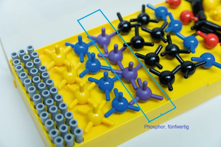 Atom-Modelle, Phosphor, fünfwertig, violett