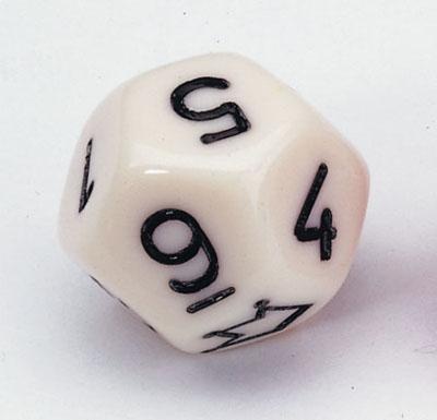 Zwölfflächige Schulwürfel 0-10 und Joker, weiss Zwölfflächige Schulwürfel 0-10 und Joker, weiss