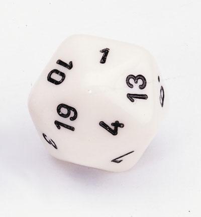 Zwanzigflächige Schulwürfel 1-20, weiß Zwanzigflächige Schulwürfel 1-20, weiß