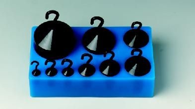 Gewichtssatz, 10g bis 1kg mit Haken