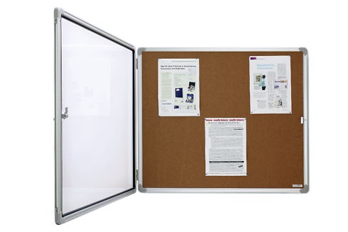 Schaukasten für innen, extra flach, Kork/Pinnwand, für 12x DIN A Schaukasten für innen, extra flach, Kork/Pinnwand, für 12x DIN A