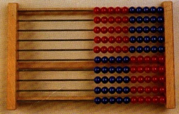 Schülerrechengerät, 1-100, System Oehl, rot blau