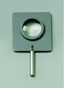 Sammellinse in Fassung mit Stab, bikonvex, Brennweite f=+100 mm