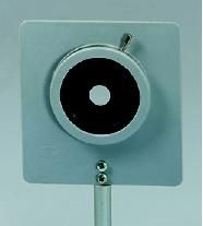 Irisblende in Fassung, mit Stab