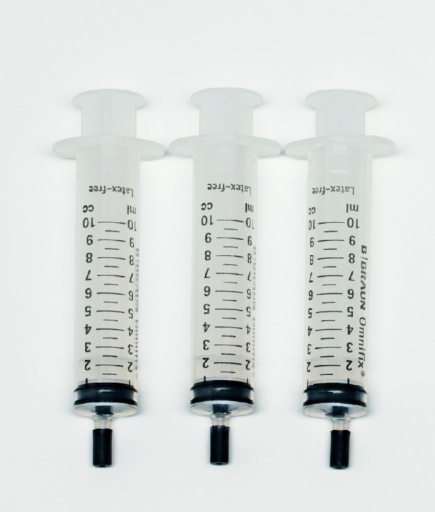 Kunststoffspritzen mit Schlauchansatz, 10 ml, Satz (3  Stück)