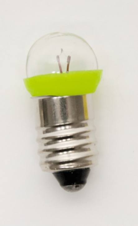 Glühlampen, E 10, 4 V, 0,3 A, grün, Satz (10 Stück)