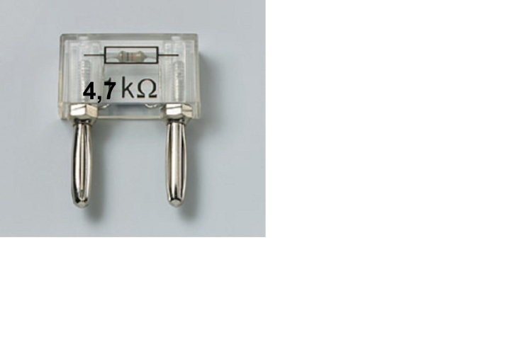 Widerstand auf Steckelement, 4,7 kOhm / 0,25 W