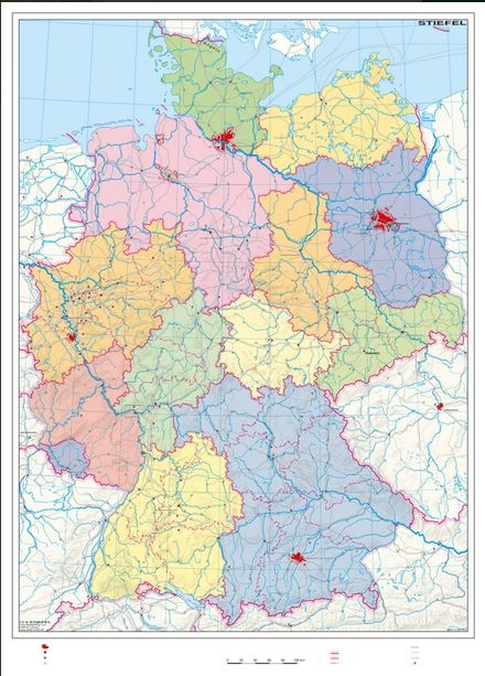 Wandkarte Deutschland stumme Lernkarte