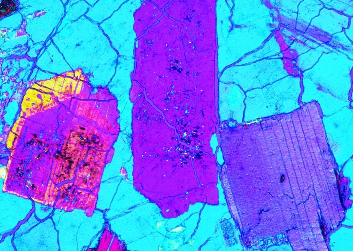 Granit, Gesteinsdünnschliff Dauerpräparat