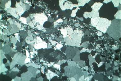 Quarzit, Gesteinsdünnschliff Dauerpräparat Quarzit, Gesteinsdünnschliff Dauerpräparat