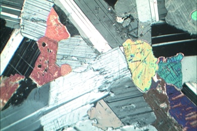 Gabbro, Gesteinsdünnschliff Dauerpräparat